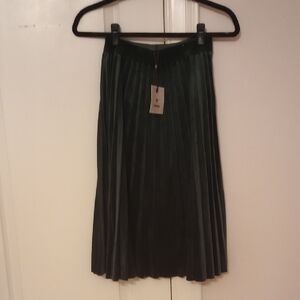 Melange Dark Green A-Line Skirt